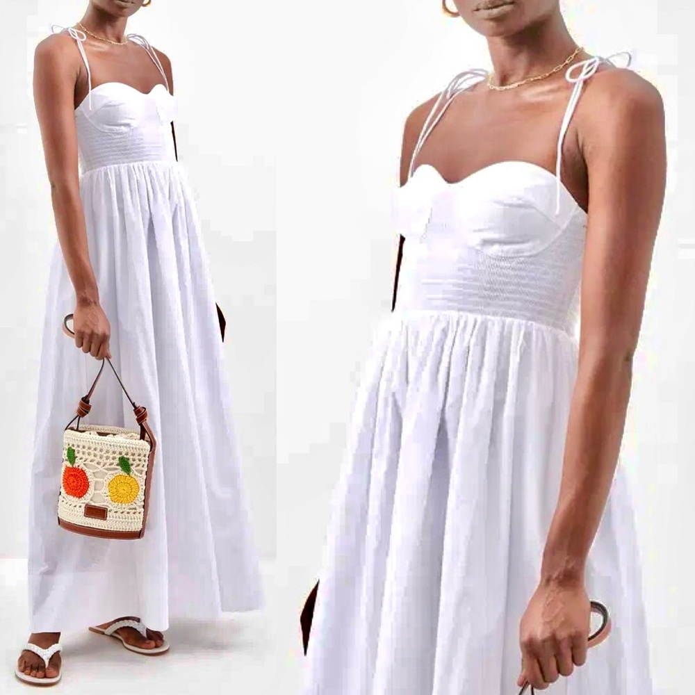 🌺🎉HP🎉🌺 NWT Staud Landry Maxi Dress White